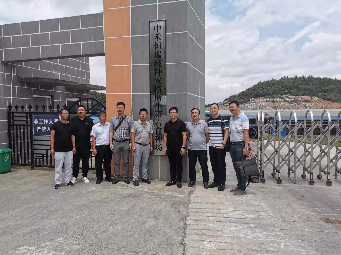 贵州省农业厅、毕节市农业局、大方县农业局及百分百集团的相关领导到中禾恒瑞第六育种场参观考察云辉牧联智慧肉牛牧场项目